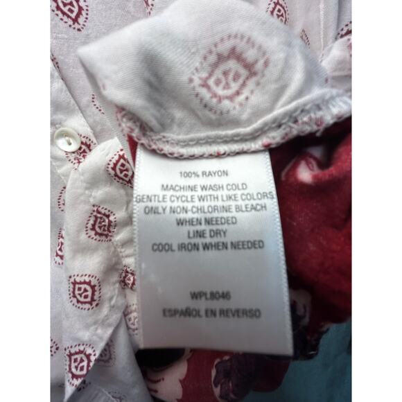 Style&Co Geometric Long Sleeve Button-Up Shirt Multicolor Womens Medium Western - Picture 7 of 8